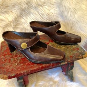 Leather Mary Jane mules size 7.5